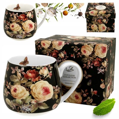 Porseleinen Koffie- en Theekop "Bloemen" - 430ml