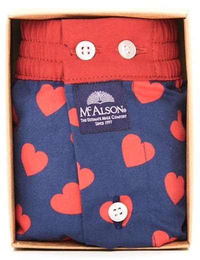 McAlson Wijde boxershort - Blue/Red - maat M (M) - Heren Volwassenen - 100% katoen- M0315-M