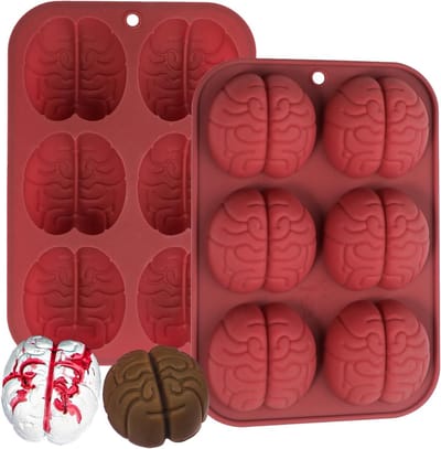 Siliconen hersenvormpjes voor pudding - Set van 2 - Ideaal voor desserts en feestjes - 5 cm formaat