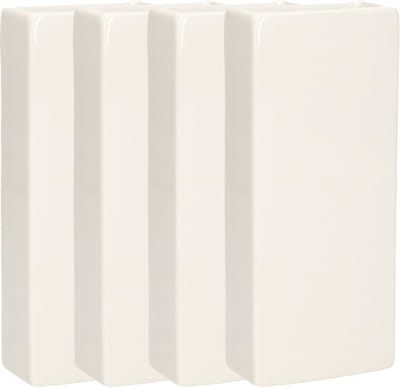 Gerimport Waterverdamper - 4x - wit - keramiek - 400 ml - radiatorbak luchtbevochtiger - 7,4 x 17,7 cm