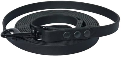 Hondenlijn - BioThane® - Zwart - 10 meter - 16mm - Middelgrote hond