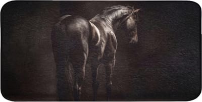 WC mat 120x60 cm - Antislip - Krachtig - Paard - Donker - Toiletmat - Vloermat - Douchemat - Toilet tapijt - Toiletmatten