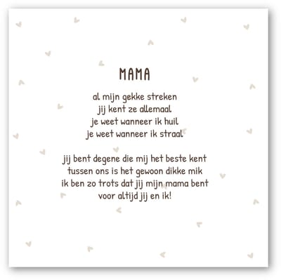 Forex tegeltje | In geschenkverpakking | Mama gedichtje | winkeltjevananne.nl
