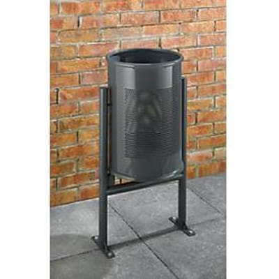 Buitenafvalbak, rond, op voet, gegalvaniseerd staal, 60 liter