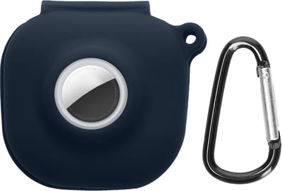 kwmobile oordopjes case geschikt voor Beats Fit Pro hoesje - Oortjes cover met AirTag houder - In-ear koptelefoon hoes - Silicone in donkerblauw
