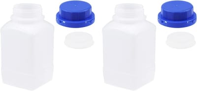 2 Stuks Laboratorium Chemische Flessen, Brede Opening Plastic Containers | Reagent Monster Verpakking, Geschikt voor Opslag, Onderzoek en Fabrieken (Translucent, 750-ML)