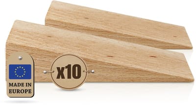Dailygoods- Houten Wig - Hardhouten Montagewig - Egalisatiewiggen - Deurstopper - Gereedschap - Afmetingen 100x40x25 mm - 10 Stuks