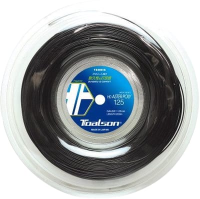 Toalson HD Aster Poly 1.25 Tennissnaar – Co-Polyester – 200 Meter Rol – Zwart