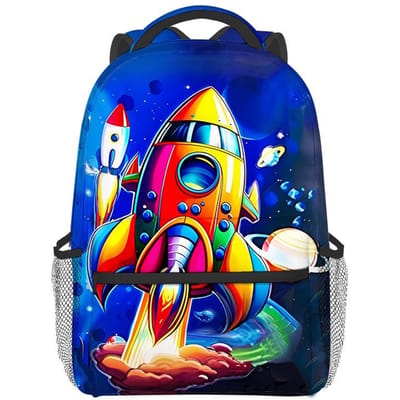 Klassieke Populaire Raket Astronaut Student Schooltas Notitieboek Rugzakken 3D Print Oxford Waterdicht Jongens/Meisjes Reizen Rugzakken