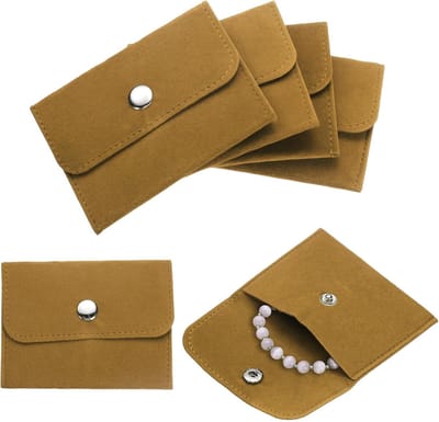 Fluwelen Sieradenzakjes - Opbergtasjes Cadeau - Veilig Opbergen - Met Drukknop Sluiting - 75 x 10 cm - Geel