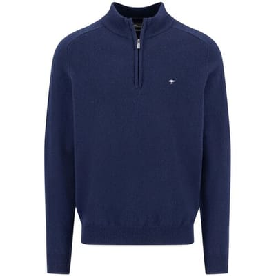 Fynch-Hatton Trui Troyer Zip Lambswool Navy / male