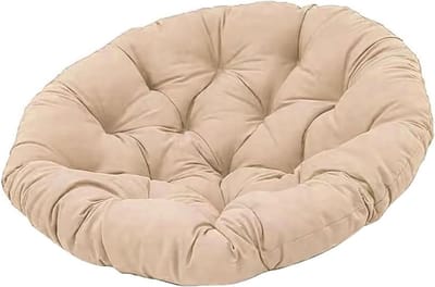 Stoelkussen Papasan - Hangstoel Kussen - Buiten Ontspannen - Dubbele Stiksels - 80 x 80 cm - Kaki
