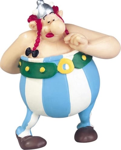 Asterix figuur Obelix met bloemen 7 cm