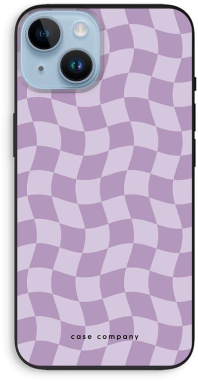 Case Company® - Hoesje geschikt voor iPhone 14 hoesje - Grid Paars - Biologisch Afbreekbaar Telefoonhoesje - Bescherming alle Kanten en Schermrand