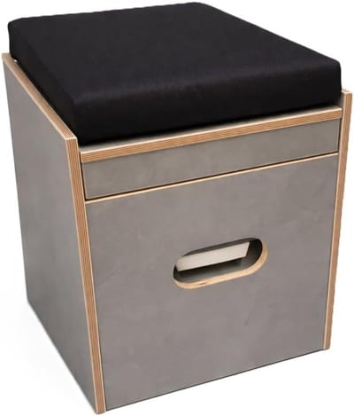 Toiletkruk - Toiletstoel Opbergkruk - Comfortabel Zitten - Vlekbestendig Oppervlak - 46 x 41.5 x 48 cm - Houtkleur