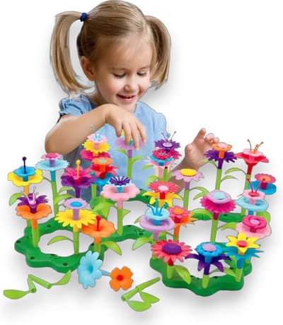 ISARA Leerzaam Bloemen Bouwpakket (S) – 52 Onderdelen – Educatief Speelgoed – Montessori Speelgoed – Bevorderd Creativiteit – Leerzaam Speelgoed 3 Jaar – Bloemen Fijne Motoriek – Meisjes Speelgoed 4 Jaar / 5 Jaar / 6 Jaar – Bloementuin – Open Ended