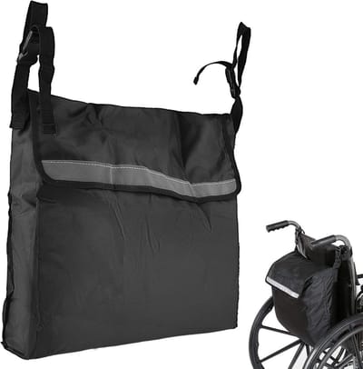 Waterdichte Achtertas voor Rolstoel en Rollator - Grote Zwarte Opbergtas met Reflectie