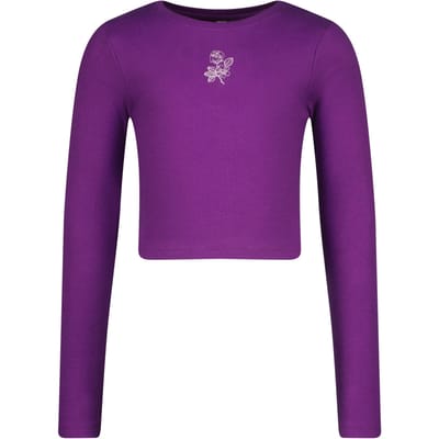 Vingino Girls G-basic-crop Rib Longsleeve T-shirt Ultra Purple Taglia: 8 | Camicie Outlet | kids | Viola