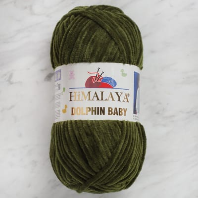 Himalaya Dolphin Baby 80361 Khaki Fluwelen Garen, Breien en Haken, 100g, Super Zacht, Fluweel Breigaren, Volumineuze Pluche, Schijnen Fluweelachtig, Chenille Dolfijn Baby Wol, Amigurumi, Velluto Velours, Breiwol, Haakgaren, Kind Deken