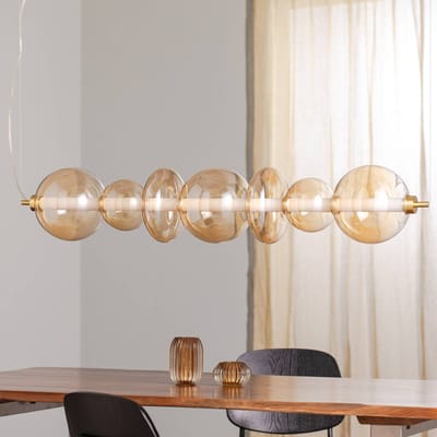 Eko-Light LED hanglamp Daphne, glas amber-transparant, lengte 118 cm