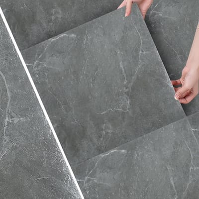 PVC Vloer - Vinyl Tegels - Vloer Renoveren - Zelfklevend Waterdicht - 30 x 30 cm - Grijs Marmer