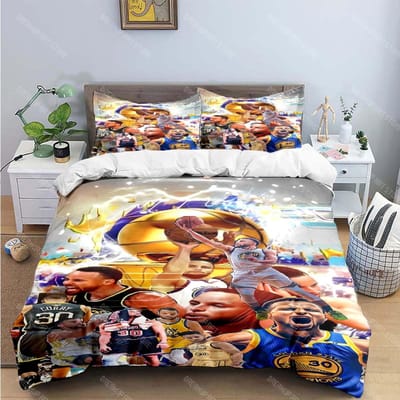 Mode Star de Basket S-Stephen C-Curry Imprimé Ensembles de Literie Ensemble Fournitures de Lit Housse de Couette Ensemble Couette de Lit Ensemble de Literie Cadeau EU Single 90x200cm
