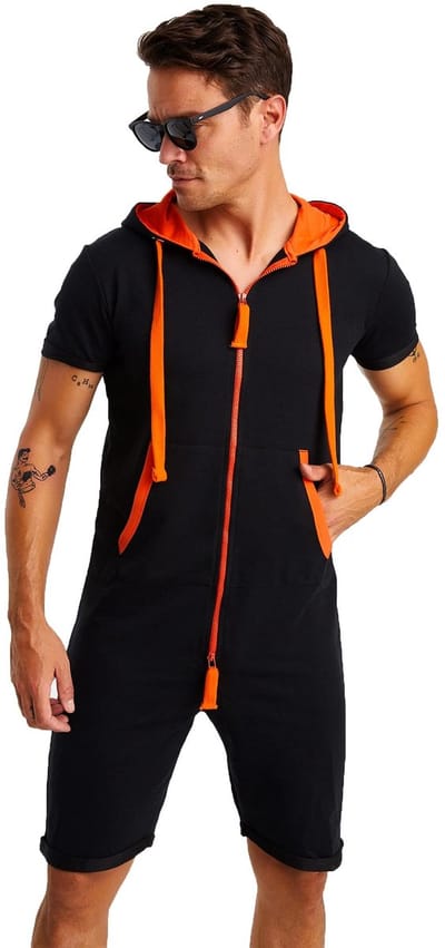 Dailygoods- Jumpsuit Heren Slim Fit - Katoenen Overall - Korte Broek - Zomerjumpsuit - Vrijetijdspak - Lichtgewicht Materiaal - Onesie