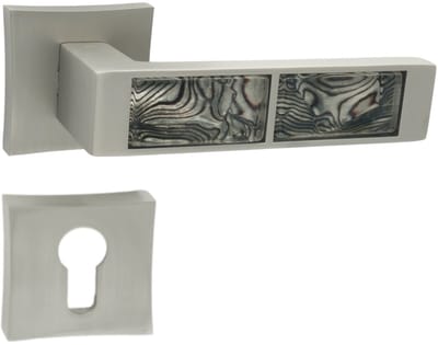 Domino® Deurkrukgarnituur TIGER QR M91 BLACK - Nikkel/Zwart - PZ-Profielcilinderset met Vierkant Rozette - Deurbeslag van aluminium - Deurklink voor kamerdeur, kantoordeur, kelderdeur en binnendeur