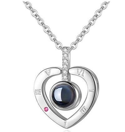 Zilveren Hart 100 Talen Ik Hou Van Je Ketting - Zilver Ketting - Geliefde Ketting - I Love You Ketting - Cadeau TIP - LIMITED EDITION - OP = OP