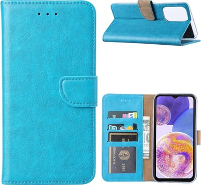 Hoesje Geschikt Voor Samsung Galaxy A23 (4G) Hoesje Turquoise – Hoesje Geschikt Voor Samsung Galaxy A23 (4G) hoesje – Hoesje Geschikt Voor Samsung Galaxy A23 (4G) case – A23 (4G) Bookcase - Ntech