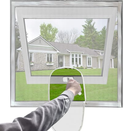 Dailygoods- Raamscherm Verstelbaar 120cm x 120cm - Vervangingsset - Glasvezel Wit - DIY Snijden naar Maat - Houdt Muggen/Insecten Buiten - Eenvoudig te Bevestigen - Vensterscherm