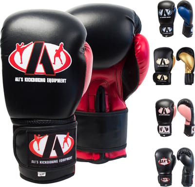 Ali's Fightgear BT GO - Premium Bokshandschoenen Zwart/Rood 4 oz XS - Perfect voor Boksen, Kickboksen & Thaiboksen - bokshandschoenen kinderen - bokshandschoenen heren - bokshandschoenen dames - kickboks handschoenen - bokshandschoenen 12 oz