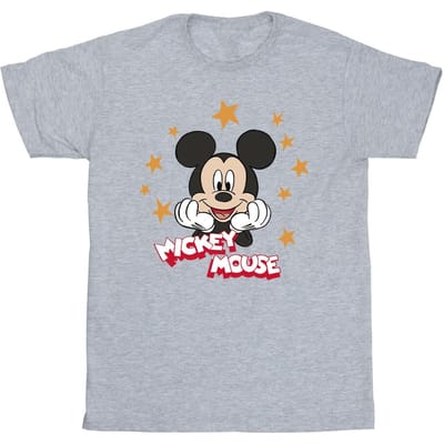 Disney Heren Mickey Mouse Sterren T-Shirt (Sportgrijs)