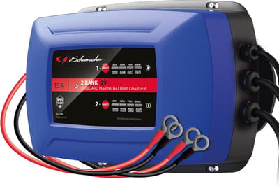 Acculader Voor 2 Accu's - Batterijlader Camper Boot - Voertuigen Onderhouden - Gelijktijdig Opladen - IP65 Waterdicht - Niet gespecificeerd