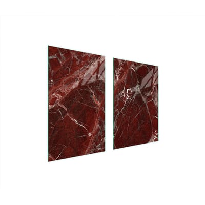 TMK ArtDeko - Glaas Beschermplaat - 65x52 cm - Marmer