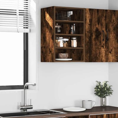 vidaXL - Bovenkast - Riga - 40x29,5x60 - cm - bewerkt - hout - gerookt - eikenkleurig