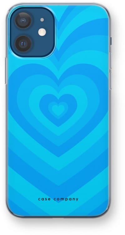 Case Company® - Hoesje geschikt voor iPhone 12 hoesje - Hart Blauw - Soft Cover Telefoonhoesje - Bescherming aan alle Kanten en Schermrand