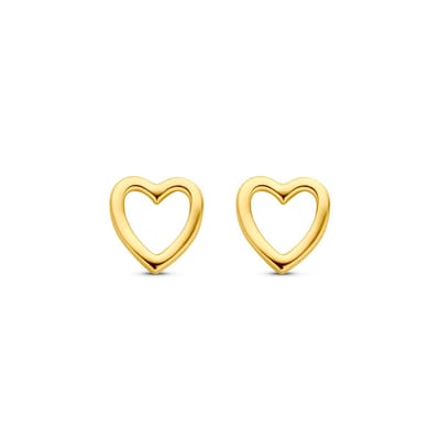 Oorknoppen Hartje 6 Mm 14K Geelgoud