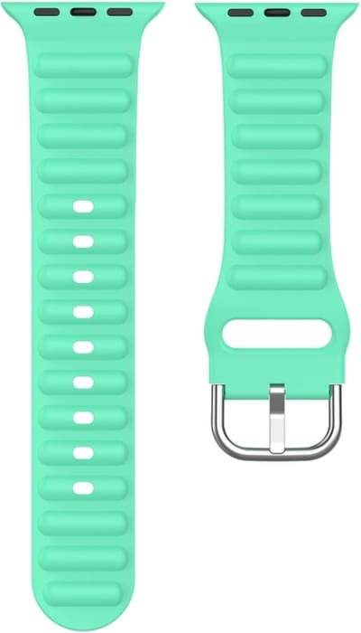Siliconen bandje - geschikt voor Apple Watch 1/2/3/4/5/6/7/8/9/10/11/ SE (1,2,3) met maat 38 mm / 40 mm / 41 mm en 42 mm (Watch 10/11) - mintgroen