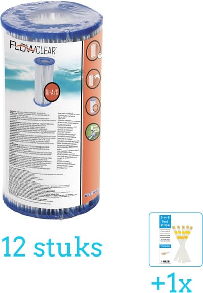Bestway - Flowclear - Filtercartridge Type III - Volumebundel - Filter - 12-delig