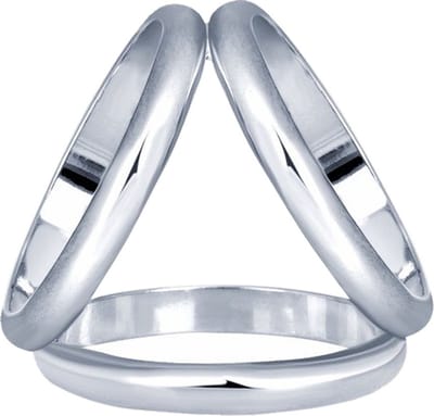 Fako Bijoux® - Sjaalklem - Sjaal Klem - Sjaal Ring - Trio Classic - 23x23mm - Zilverkleurig