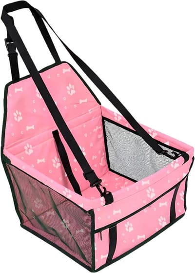 Draagbaar Autostoeltje Huisdier - Reisstoel Hond - Veilig Reizen - Verbeterd Ontwerp - 40 x 25 x 10 cm - Roze