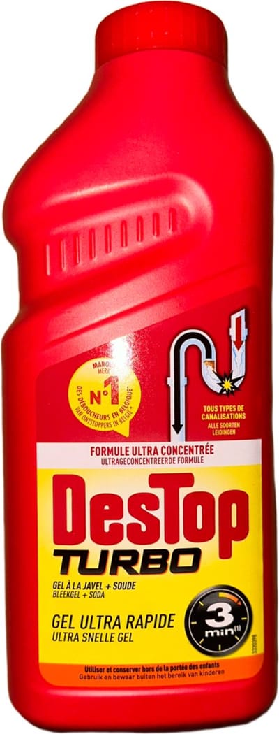 Destop Turbo 3 Minuten - Ontstopper Afvoer -Ontstopper - Toilet 2 x 500 ml