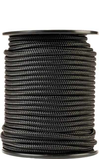 SNURO Nylon touw (6mm, 50m, zwart) - Paracord van stevig gevlochten polyamide - Slijtvast en sterk - Breekkracht 622kg