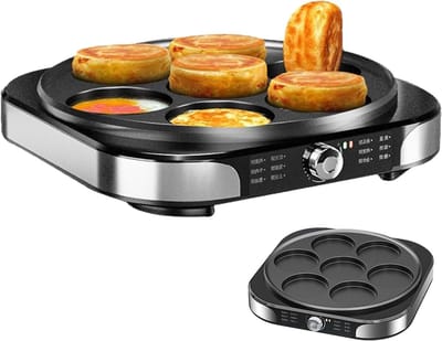 Elektrische Crêpemaker - Pannenkoekenplaat Bakplaat - Snel Maaltijden Bereiden - Antiaanbaklaag 40cm - 2200W - Roestvrij Staal