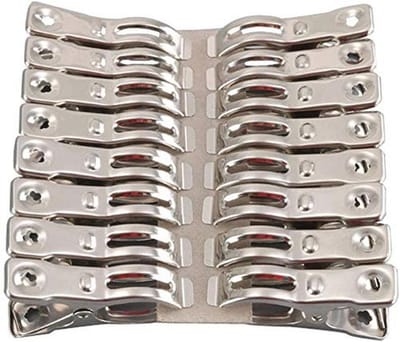 Kleding Pins 32 Stks Metalen Strandstoel Handdoek Clips - Heavy Duty RVS Wasknijper voor Strandhanddoeken