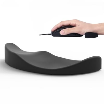 Polssteun voor muis - Zachte silicone vulling polssteun muis - Ergonomische Polssteun Muis - Rechtshandig Comfort - Voorkomt Muisarm -LOUZIR