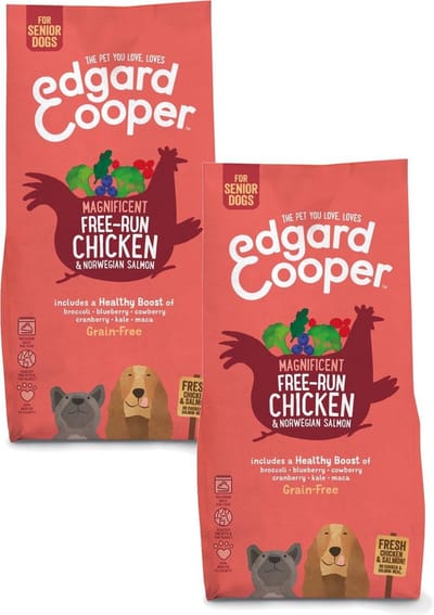 Edgard & Cooper Free-Run Chicken Senior Kip&Zalm&Broccoli - Hondenvoer - 2 x 12 kg Graanvrij