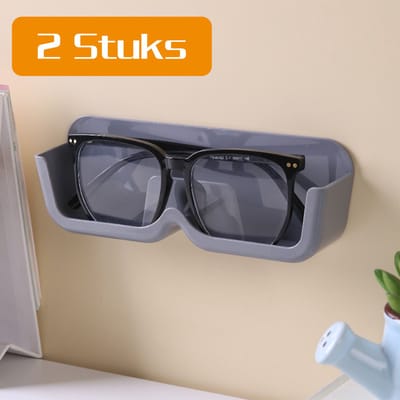 Colorful Sun® Brilhouder - 2 Stuks - Brillen opbergsysteem - Brillenstandaard - Brillenrek - Brillenhouder - Brillenkokers - Zonnebrillen rek - Houder Voor Brillen - Zonnebrillen display - Grijs