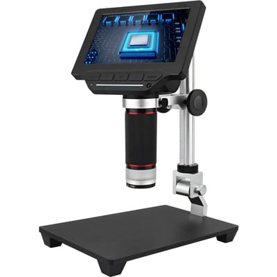 Microscope vidéo à écran LCD de 5 pouces avec carte TF de 32 Go, microscope 1000X et télescope 1080P avec IR Type 2 noir